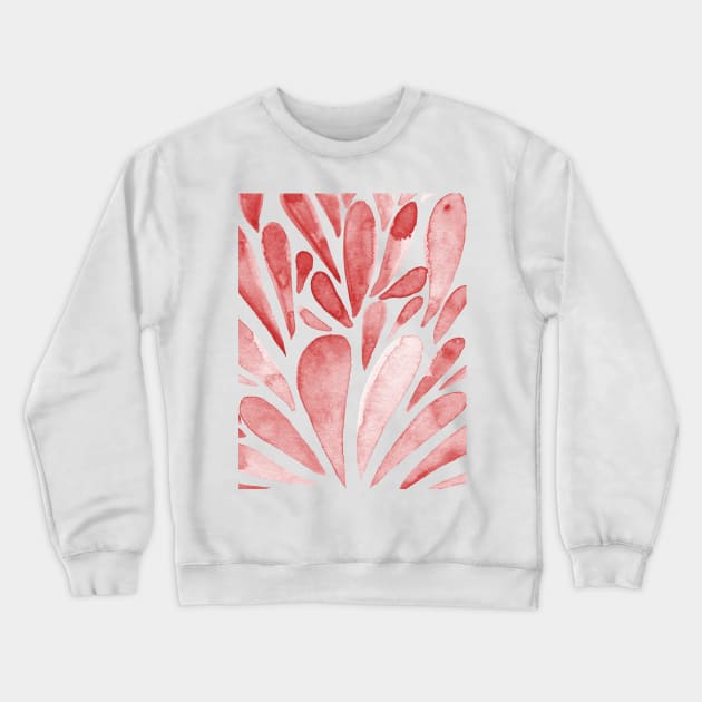 Watercolor artistic drops - red Crewneck Sweatshirt by wackapacka